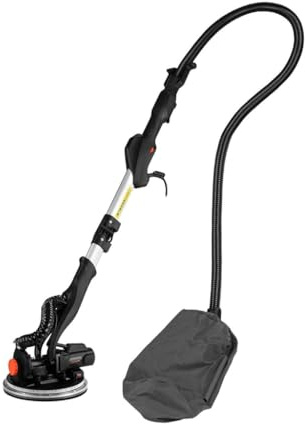 Dnipro-M WS-225S Ponceuse murale électrique 820 W avec vitesse réglable, disque de ponçage de 225 mm, poignée extensible (1650 mm), lumière LED, dépoussiérage, pour lissage des murs et plafonds