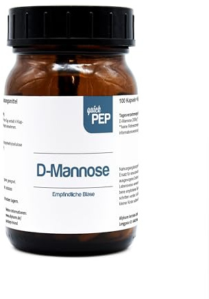 quickPEP D-Mannose Kapseln hochdosiert 100 Stk. - 2000mg reine Mannose pro Tagesportion, Vegan & Allegen-frei, Ohne Zusätze