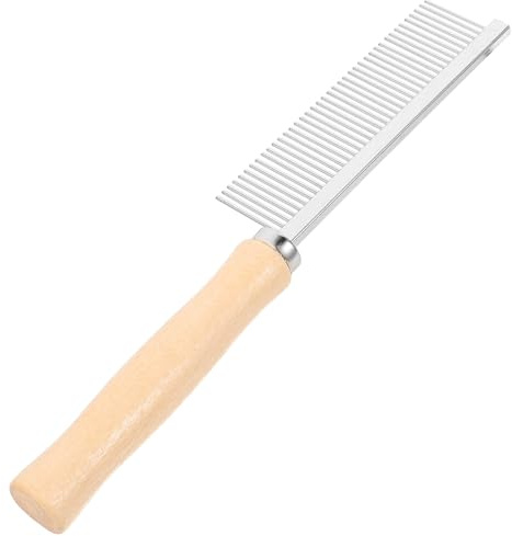 FIXOSHEE Holz Hundekamm Mit Edelstahlzinken Entfilzungskamm Für Hunde Und Katzen Ergonomischer Griff Haarkamm Zur Fellpflege Und Entwirrung