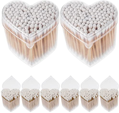 FRCOLOR Cotton Fioc Usa e Getta Doppia Testa per Pulizia Ciglia e Trucco, 8 Scatole da 150 Pezzi, Legno Resistente, per Uso Domestico e Centri Estetici