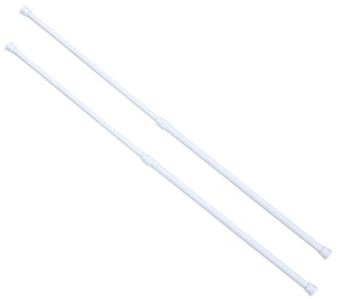Barra Extensible de Ducha de Metal en Color Blanco, 4 Piezas, Ajustable