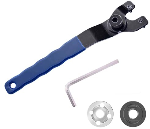 uncakil Llave de amoladora angular ajustable, herramienta universal, llave de pin pequeño, llave de contratuerca, ángulo de tamaño de bolsillo con dos espaciadores de amoladora compatibles con