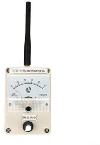 Pumixiy Medidor de fuerza de campo de banda ancha, indicador de nivel de señal RF, analizador de espectro 100K-1G con diseño portátil para pruebas y medición de fuerza de señal