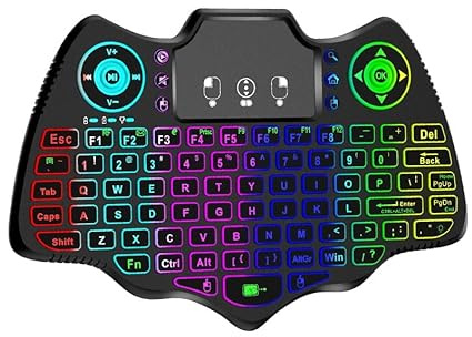 X96 X96Q HK1 BOX H96 MAX T95Q MAX R69 Mini Wireless Touch Keyboard Handheld Remote LED Backlit Touchpad Compatible with Android TV Box Android Smart TV