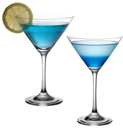 PRITOK 190ml*2 Martini Gläser: Transparent, Cocktailgläser Set, Kristallglas, spülmaschinenfest für Bar, Zuhause, Party, Cocktail Trinkgläser für Gefrorene Getränke