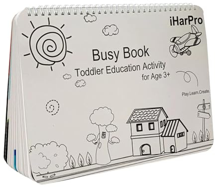| Livre d'emploi éducatif de 12 Pages - Activités d'apprentissage pour Lui d'âge préscolaire, Livre d'activités sensorielles, Jouets éducatifs pour âgés de 3 à 5 Ans