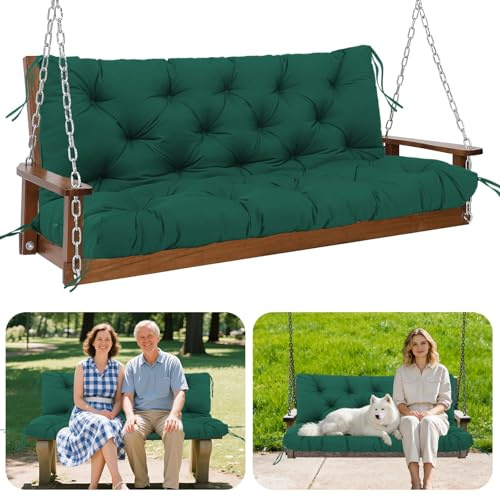 GPCHZM Verdickt(12.5cm) Hollywoodschaukel Auflage Wasserdicht Gartenbank Auflage Mit Rückenlehne Schaukelbank Auflage für Hollywoodschaukel Sitzbank Gartenbank Terrasse Hinterhof Rasen Veranda