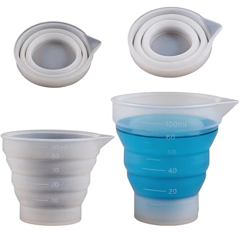 4 palline dosatrici per bucato, misurini in silicone, pieghevoli, riutilizzabili, dispenser per detersivo liquido, con scala lavabile, strumenti per bucato per ammorbidente, sapone liquido in polvere
