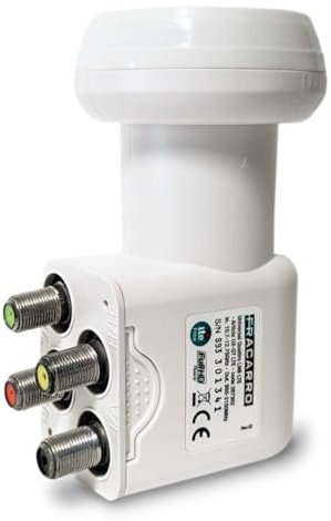 FRACARRO LNB Quattro de 4 Salidas con Polaridades H/V Separadas – Homologado por Sky Italia – Serie UX, HD, Filtro LTE Integrado (UX-QT LTE)