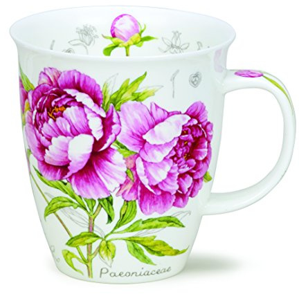 Dunoon en porcelaine anglaise botanique Sketch Mug - pivoine