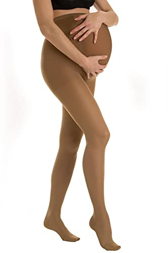Relaxsan Microfiber 890M (Beige 1/S) Compression Maternity Tights, Adjustable Pantyhose 18-22 mmHg