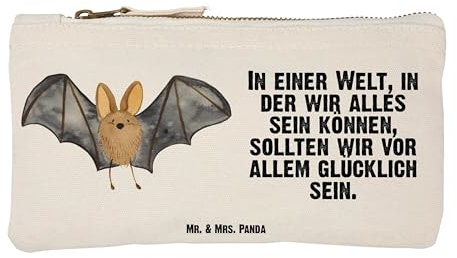 Mr. & Mrs. Panda Schminktasche Fledermaus Flügel Größe S Klein - Geschenk, Kosmetiketui, Tiermotive, Gute Laune, lustige Sprüche, Kosmetikbeutel,