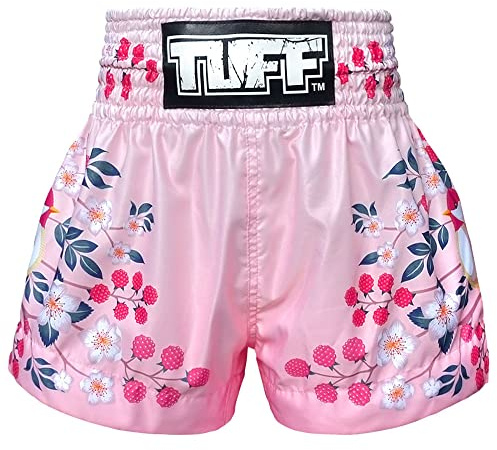 Tuff Sport Muay Thai Shorts Boxing Trunks MMA Workout Training (TUF-MS632-PNK, L)
