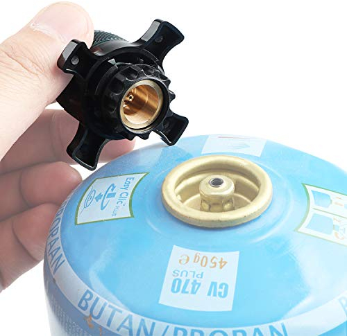 Jeebel Camp Ventilkartuschen Adapter für Campingaz Easy-Click/CV Gaskartuschen Übergang von Bajonetverschluß auf 7/16 Schraubgewinde Anschluß