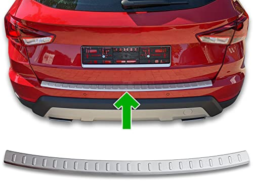 Paraurti Posteriore adatto per Seat Arona | Dal 2017+ Acciaio Inox Opaco Protezione per Bordo Bagagliaio Carico