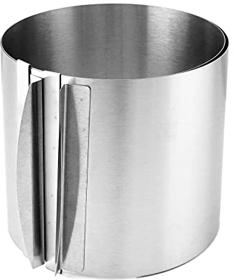 QWORK® Anello per Torte, 16-30 cm, Stampo Tondo in Acciaio Inossidabile, Altezza: 15 cm Perfetto per Fare Torte di Mousse, Pane, Cioccolato