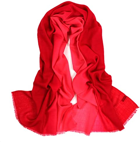 Winter Schals, Wollschal Damen Rot Scarf Gradient Halstuch 180x65CM Weich Warm Geschenk