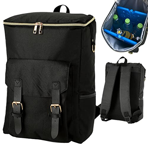 Cepewa Thermorucksack | schwarz Polyester 600D 28x41x14cm | Fassungsvermögen 20L | Isolierter Rucksack