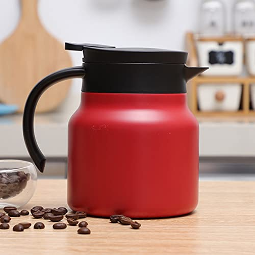 Homnova Bollitore Elettrico, Mini Caffettiera Bollitore Semplice da 800 ML, Thermos in Acciaio Inossidabile, Bollitore Domestico Bollitore Portatile per Esterni,Rosso