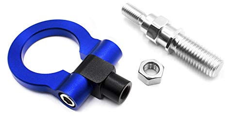 QUNINE Autorennen vorne hinten Abschlepphaken Auto Anhänger Ring Universal Abschlepphaken Abschleppstangen Set für japanische Auto Abschlepphaken (Farbname: Rot) (Blau)