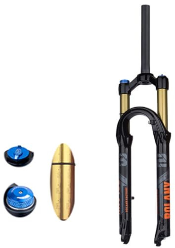 TS TAC-SKY Leichte Gabel Luftfederung Magnesiumlegierung Schnellspanner Fahrradgabel 27.5/29inch 120mm Federweg Öl Air Bike (Color : Black, Size : 27.5 inch Straight Manual)