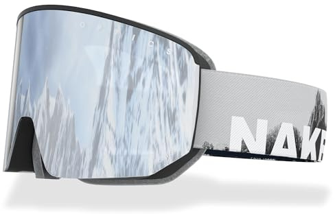 NAKED Optics The Nova - Gafas de esquí para hombre, gafas de esquí para mujer, gafas de snowboard (NOVA Slate, sin lente en caso de mal tiempo)
