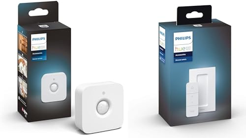 Philips Hue Détecteur de Mouvement Motion Sensor + 2x Dim Switch Télécommande Nomade Variateur de Lumière