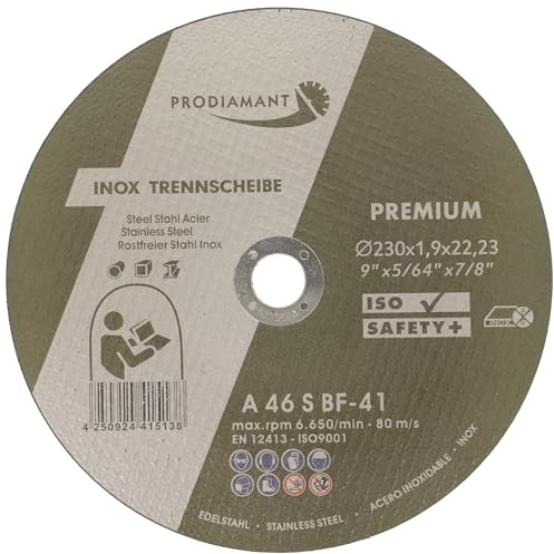 PRODIAMANT Trennscheibe 230mm x 1,9mm 10 Stück Inox Flexscheibe für Metall Stahl und Edelstahl