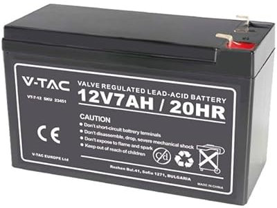 V-TAC VT-7-12 BATTERIA PIOMBO ACIDO 12V 7AH CON ATTACCHI T1 - SKU 23451