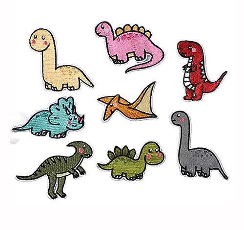 Buer Homie flicken zum aufbügeln kinder, patches zum aufbügeln, bügel patches (Dinosaurier 8 Stück)