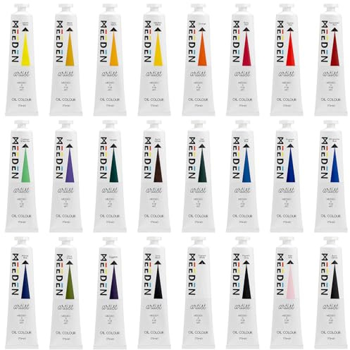 MEEDEN Artist Ölfarben-Set - 24 Farben x 170ml Tuben - Künstlerbedarf für Leinwandmalerei