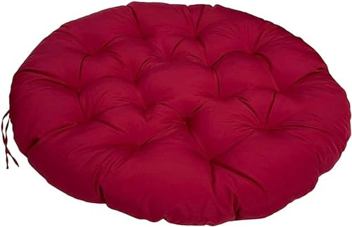 LIVEDOLLS Papasansessel Kissen, Polster Für Papasansessel,Radar Stuhl Pad, Rundes Dicke Stuhlkissen Bequem Weich Sitzkissen Hängesessel Für Indoor Outdoor Garten Stuhlauflage(Wine red,110x110cm)