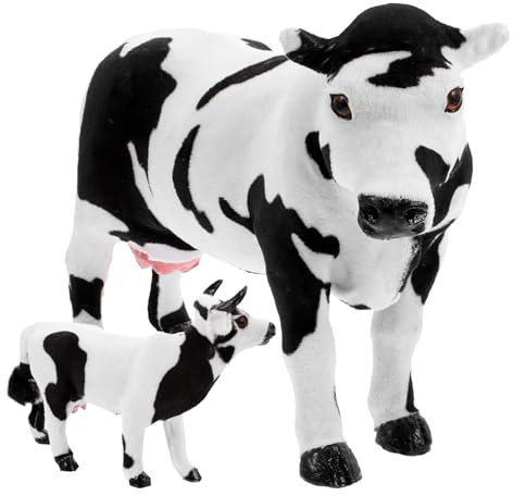 KITANDOVE Lot De 2 Statues De Vache en Résine Décoration Élégante pour Jardin Et Paysage