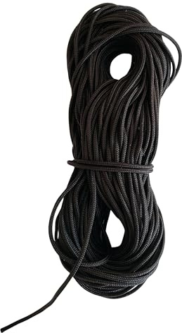 Miracle Cord 1.5mm Nylon Cord Multi-Use Extra Strong Braided String Thread for Wind-Chime Repairs Jewelry Making Crafts (Black, 15 metres)