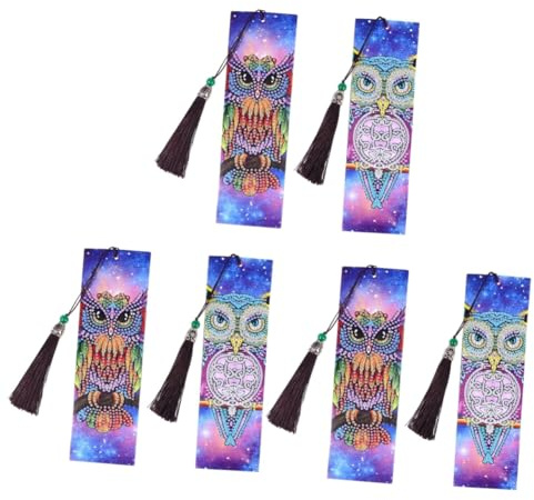 VILLCASE 6stücke Rhinestone Lesezeichen Mit Quaste Kreative Malerei Dekorative Buchzeichen Für Zu Weihnachten Geburtstagen Und Besonderen Anlässen