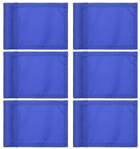 PATIKIL 7 x 5 Inch Golf Flag, 6 Pcs 420D Nylon Mini Garden Pin Flags Portable Target Flag with Tube Inserted for Outdoor Indoor Yard Backyard Garden, Blue