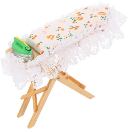 PRETYZOOM Decoración Miniatura Escritorio De Planchado Mini Mesa De Planchar Decorativa Accesorio para Casa De Muñecas
