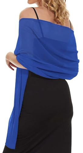 Damen Chiffon Wraps Schals Tücher für Abendkleid Elegante Hochzeit Cover Up | Festliche Stola Sommer Schultertuch Strand Shrug Lange Chiffon Umhang, Lässig Chiffontücher für Partys