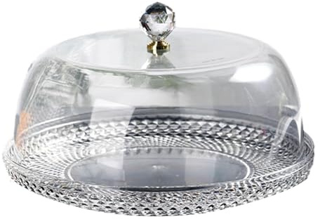 perfk Alzata per Torta in Acrilico con Coperchio a Cupola, teglia per Torta, Piatto per Torta Rotondo Trasparente, Porta Torta Coperto per Cucina, Festa di, Dimensioni: