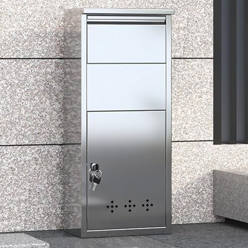 Caja de Entrega de Paquete Buzón for Paquetería Negro Casillero for Paquetes, Acero for Paquetería Grande, Buzón, Recogida de Paquetes Trasera(96cm/38in)