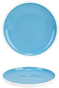 Platos de Postre, Platos de cerámica, Plato Llano de melamina, Plato Llano Redondo, Platos Aptos para lavavajillas, vajilla rústica Moderna (Talla única E)