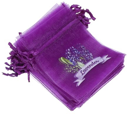 OUNONA 50pezzi Sacchetti Di Organza Coulisse Rete Resistente Per Lavanda Secca Petali Di Rosa Erbe Traspirabilità Organizzazione Casa Regali Viaggio
