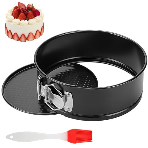 QITIXI:OU Molde redondo de 16 cm, pequeño, molde para tartas con revestimiento antiadherente, de acero resistente, para hornear pasteles, fácil de desmoldar, frigorífico, fácil de limpiar