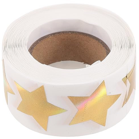 Housoutil 1 Rolle Pentagramm-aufkleber Buchstabenaufkleber Name Aufkleber Für Adressetiketten Versandetiketten Stern Aufkleber Für Briefumschläge Spiegelaufkleber Golden