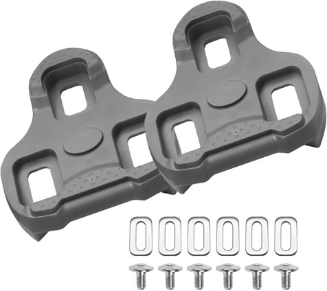Grip Fahrrad-Cleats Kompatibel mit Look KEO-Pedalen, Anti-Rutsch TPU Oberfläche, Grau 4.5°/Rot 9°/Schwarz 0°