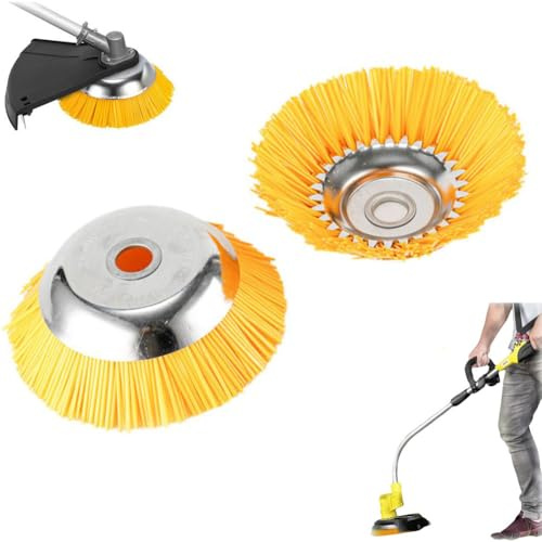 2Pcs 8 Inch Nylon Strimmer Head,Grass Strimmer Cutter Head,Universal Nylon Weed Brush Strimmer Head Attachment Replacement,Strimmer Mower Lawn Garden Weed Remover Tool,Nylon Trimmer Head