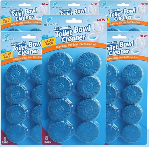 Zest Aroma 48pk x 50g Toilet Cistern Blocks, Blue Ocean Scent Freshener Tablets,Powerful Rim and Bowl Cleaning, Long-Lasting Fragrance, Prevents Limescale Effectively Fights Odours