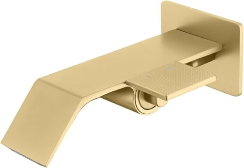 POADGBCN Wall Mounted Single Handle Concealed Lavatory Faucet for home Modern Vanity Sink Mixer Tap for Bathroom(Brushed Gold)