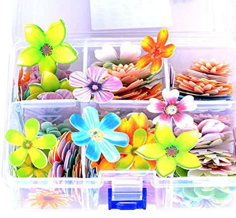 100 pièces Fleurs comestibles pour les gâteaux, gluant comestibles Flower Toppers Birthday Wedding Party Cupcake Food Decorations