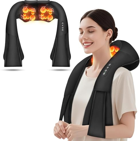 Massagegerät,AERLANG 2026 Kabellos Nackenmassagegerät mit Wärme,Shiatsu Massagegerät 3D Deep Massage,Geeignet zum Massieren von Nacken,Schultern, Rücken usw,Bestes Geschenk